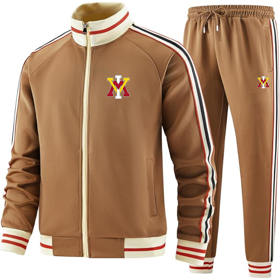 Men's VMI Keydets Tracksuit with Bold Striped Accents and Zippered Front